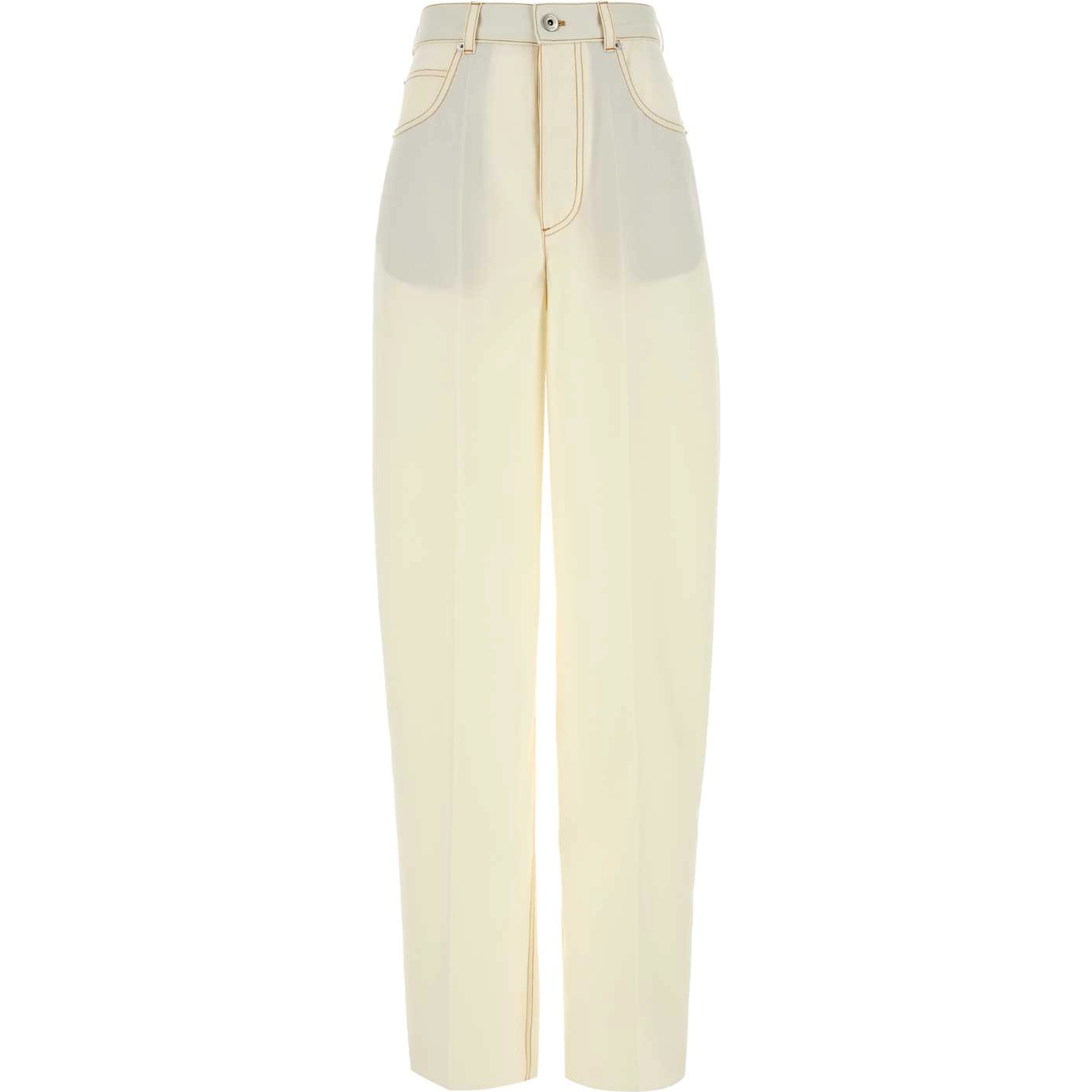 PANTA BIANCO LANA LEGGERA FLUJIDO