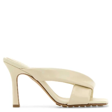 RIVA SANDAL KITTEN HEEL PLAIN LEATHER 8,5 CM