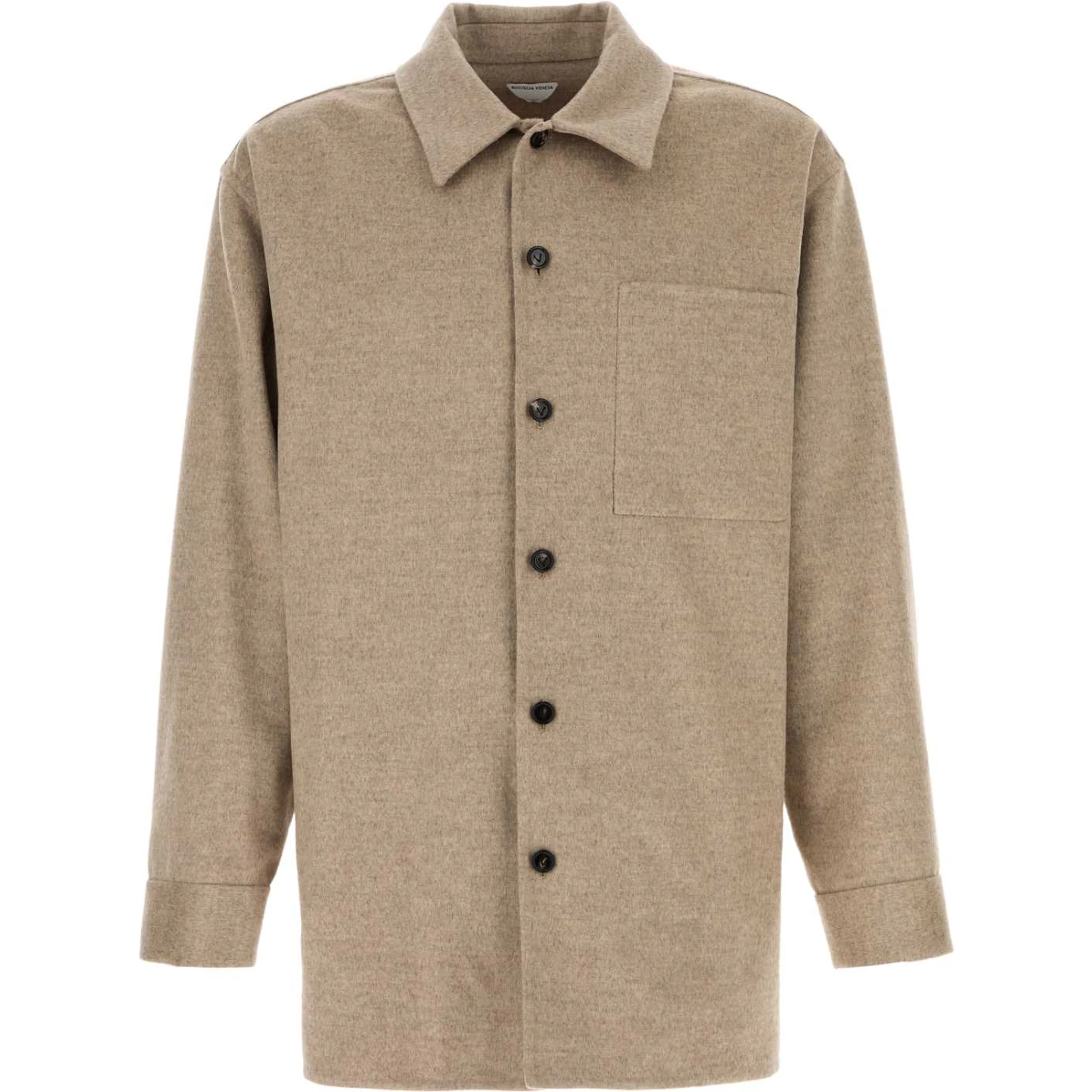 LIGHT WOOL CASH OVERSHIRT/ SANDSHELL