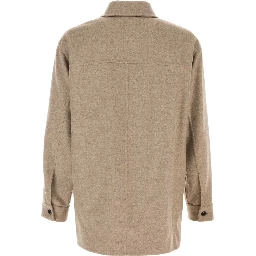 LIGHT WOOL CASH OVERSHIRT/ SANDSHELL