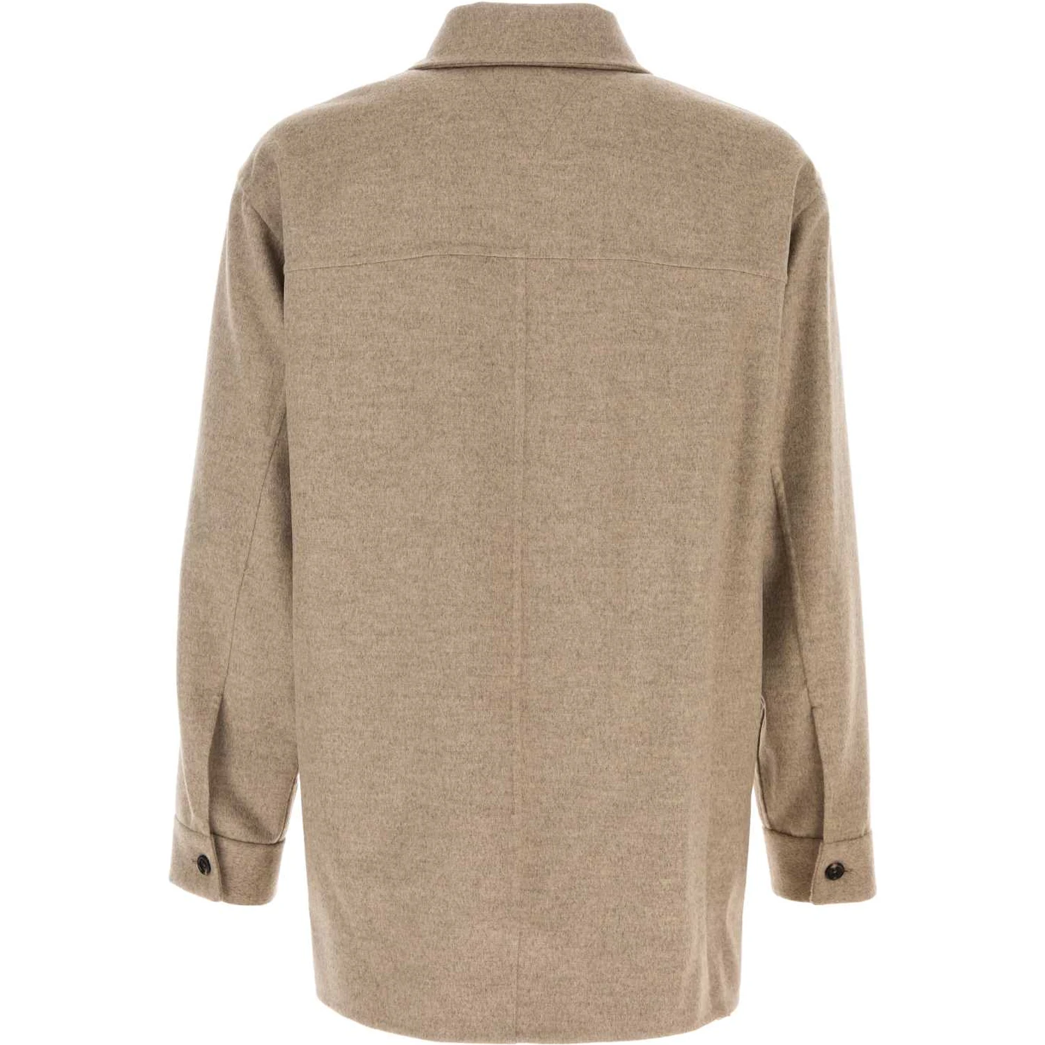 LIGHT WOOL CASH OVERSHIRT/ SANDSHELL