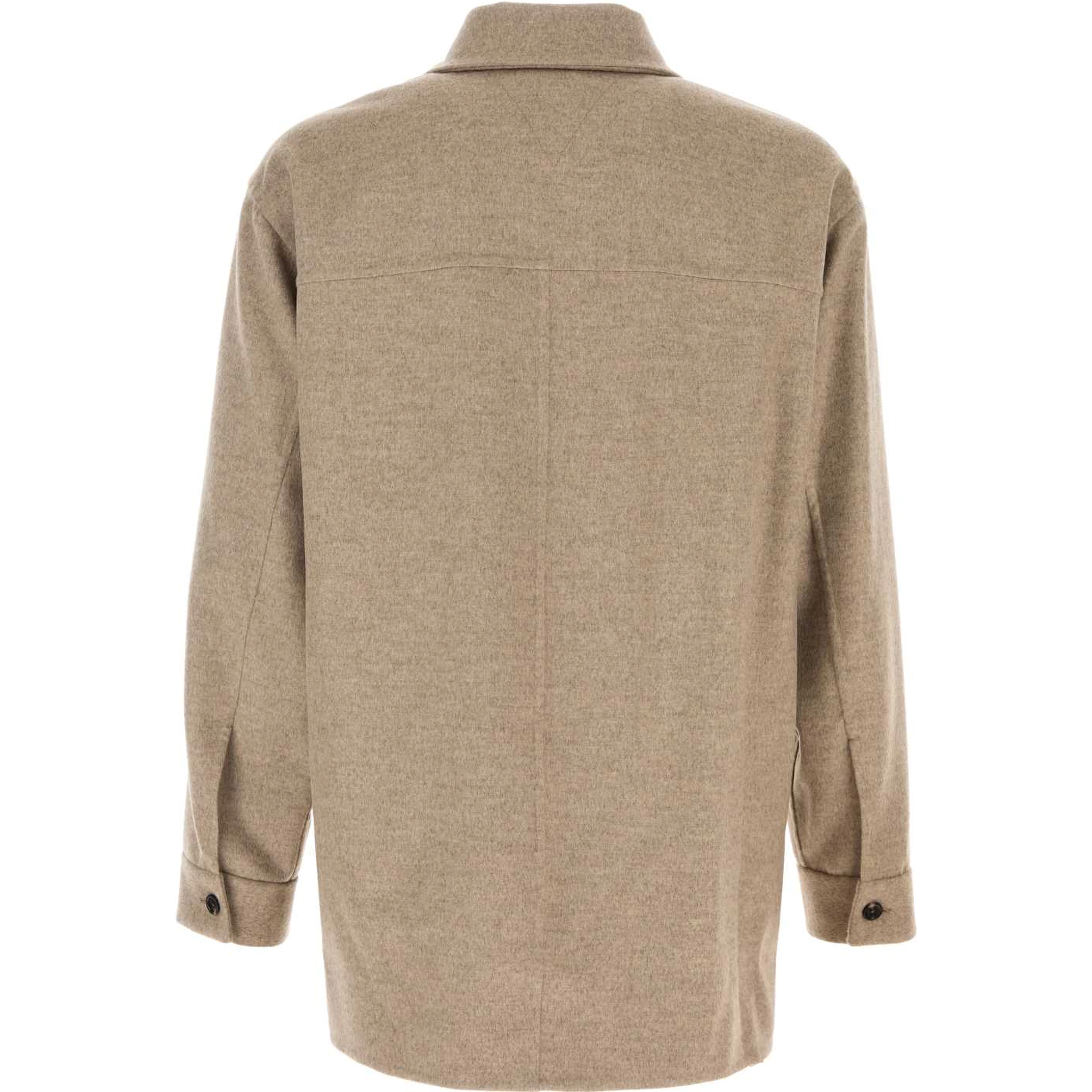 LIGHT WOOL CASH OVERSHIRT/ SANDSHELL