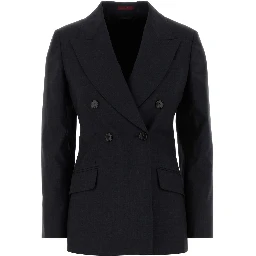 JACKET PLAIN WOOL W/HORN