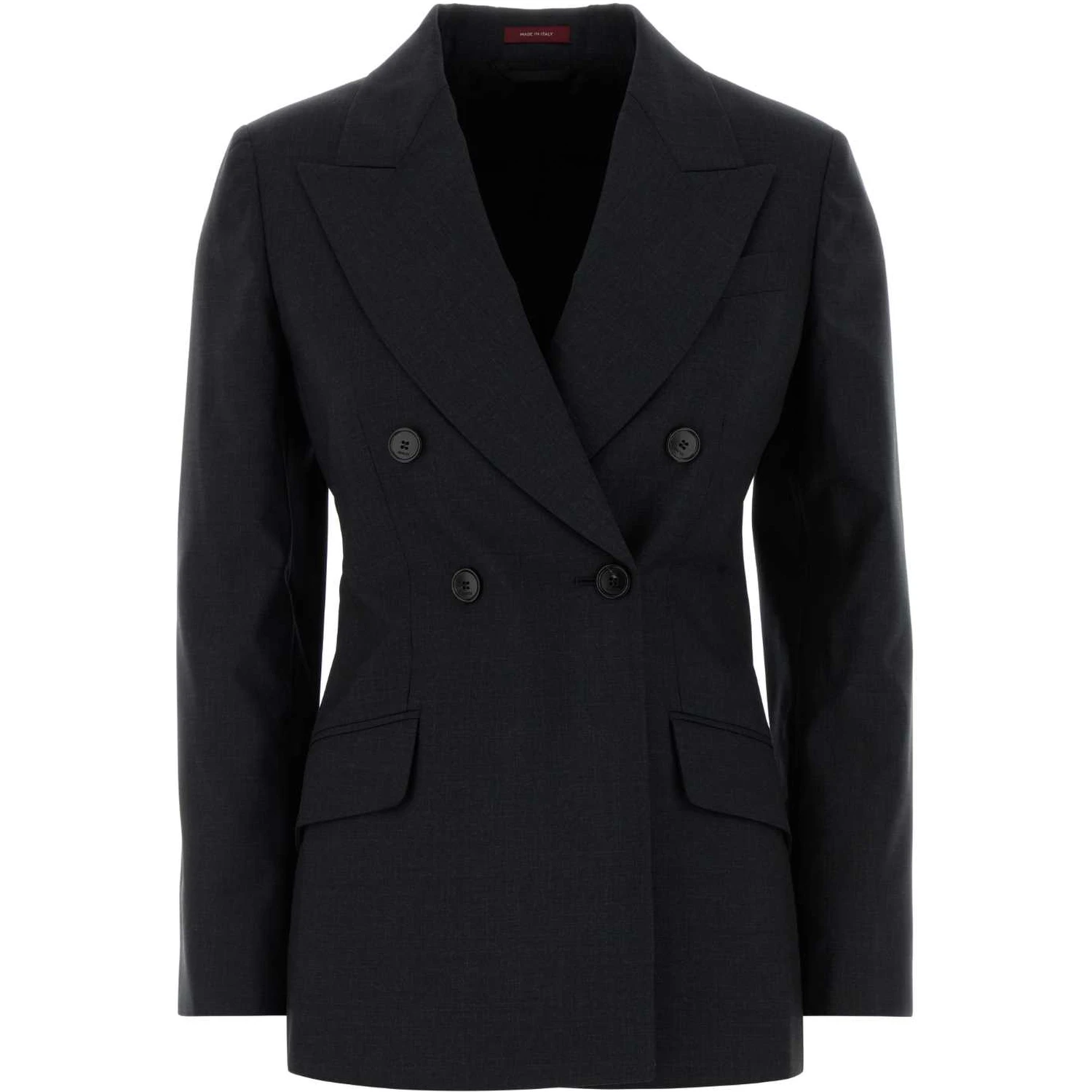 JACKET PLAIN WOOL W/HORN
