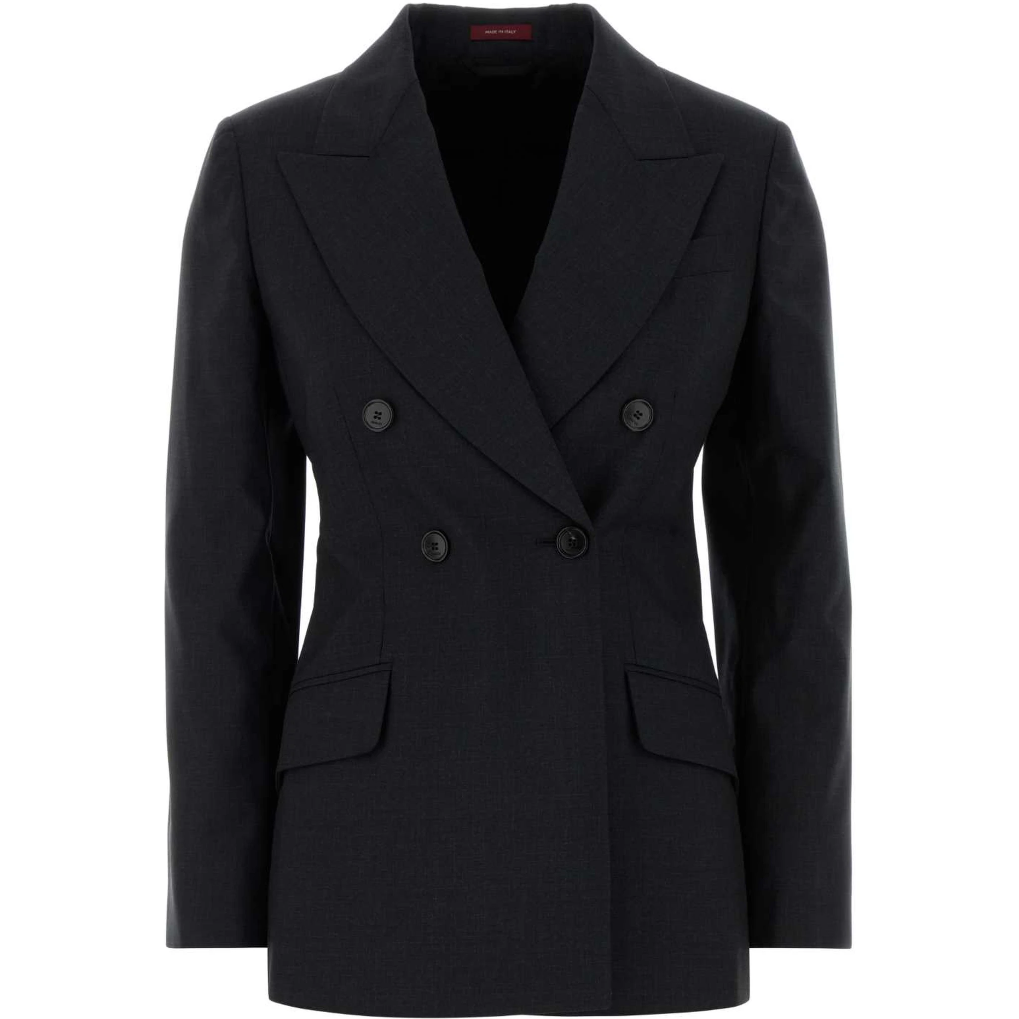 JACKET PLAIN WOOL W/HORN