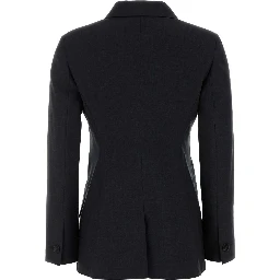 JACKET PLAIN WOOL W/HORN