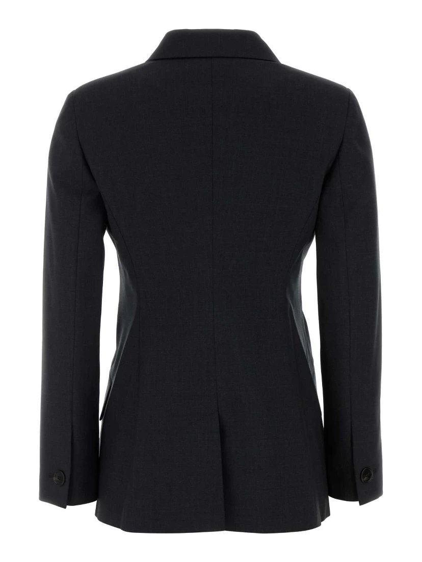 JACKET PLAIN WOOL W/HORN