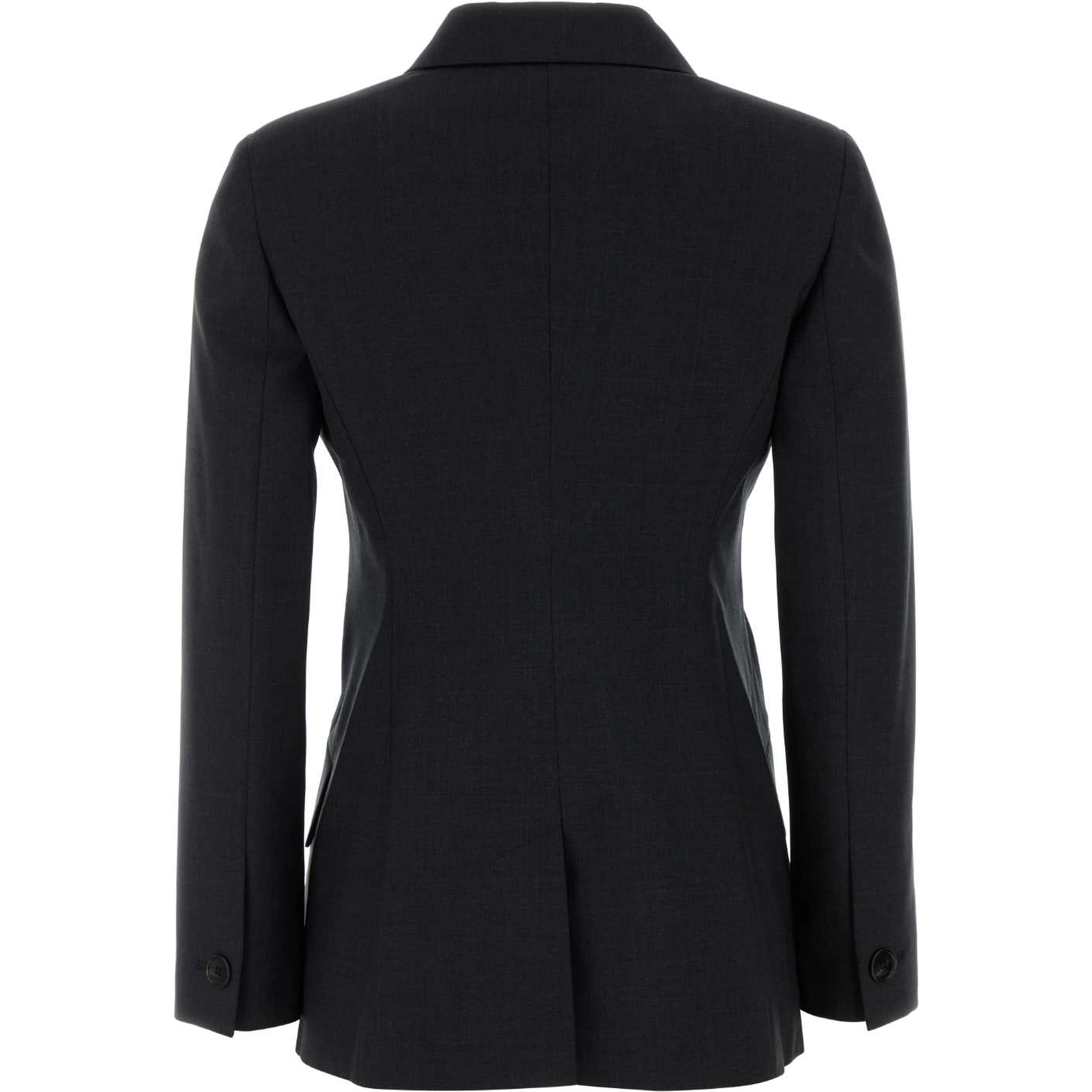JACKET PLAIN WOOL W/HORN