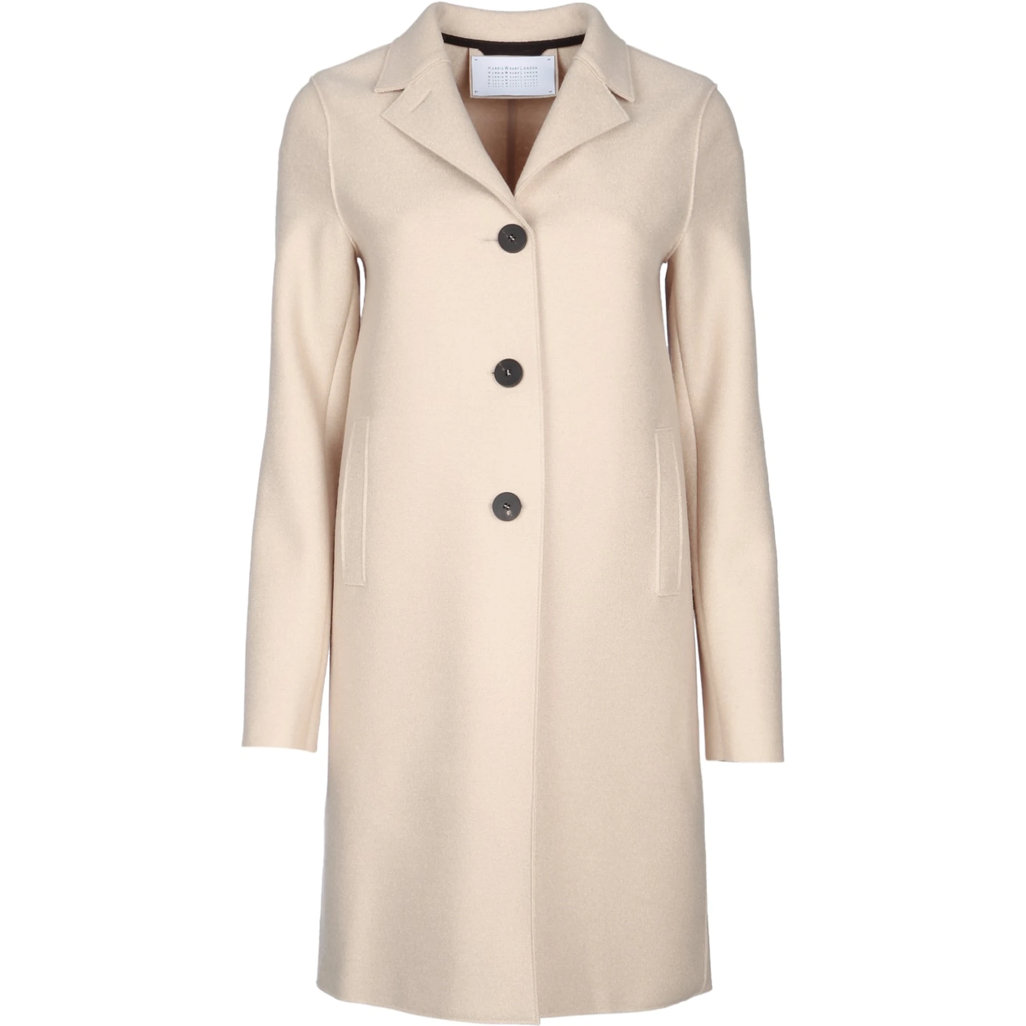 WOMEN BUTTON UP BOXY COAT PRESSED WOOL
