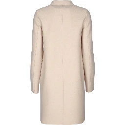 WOMEN BUTTON UP BOXY COAT PRESSED WOOL