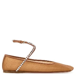 ANE MESH FLAT MESH BEIGE + WHITE CRYSTALS