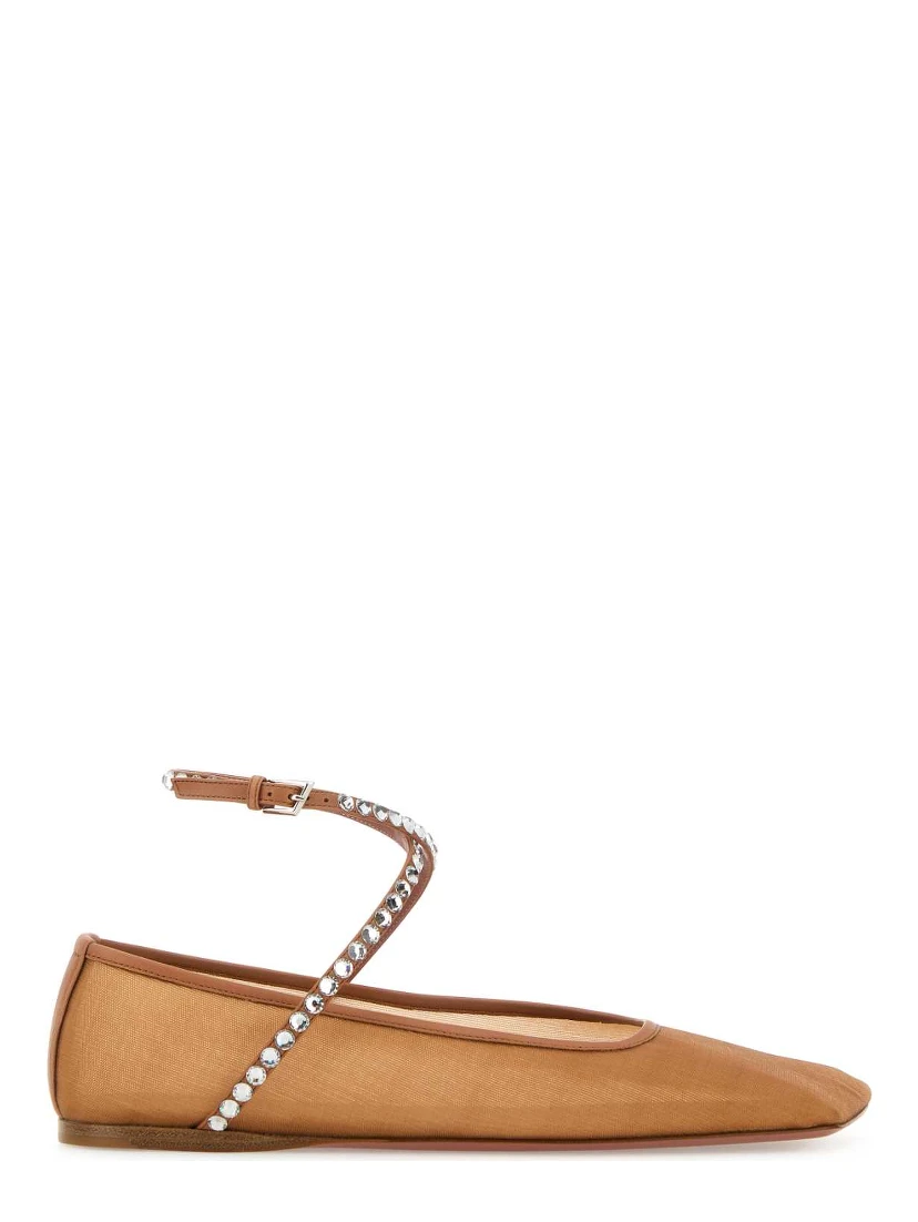 ANE MESH FLAT MESH BEIGE + WHITE CRYSTALS