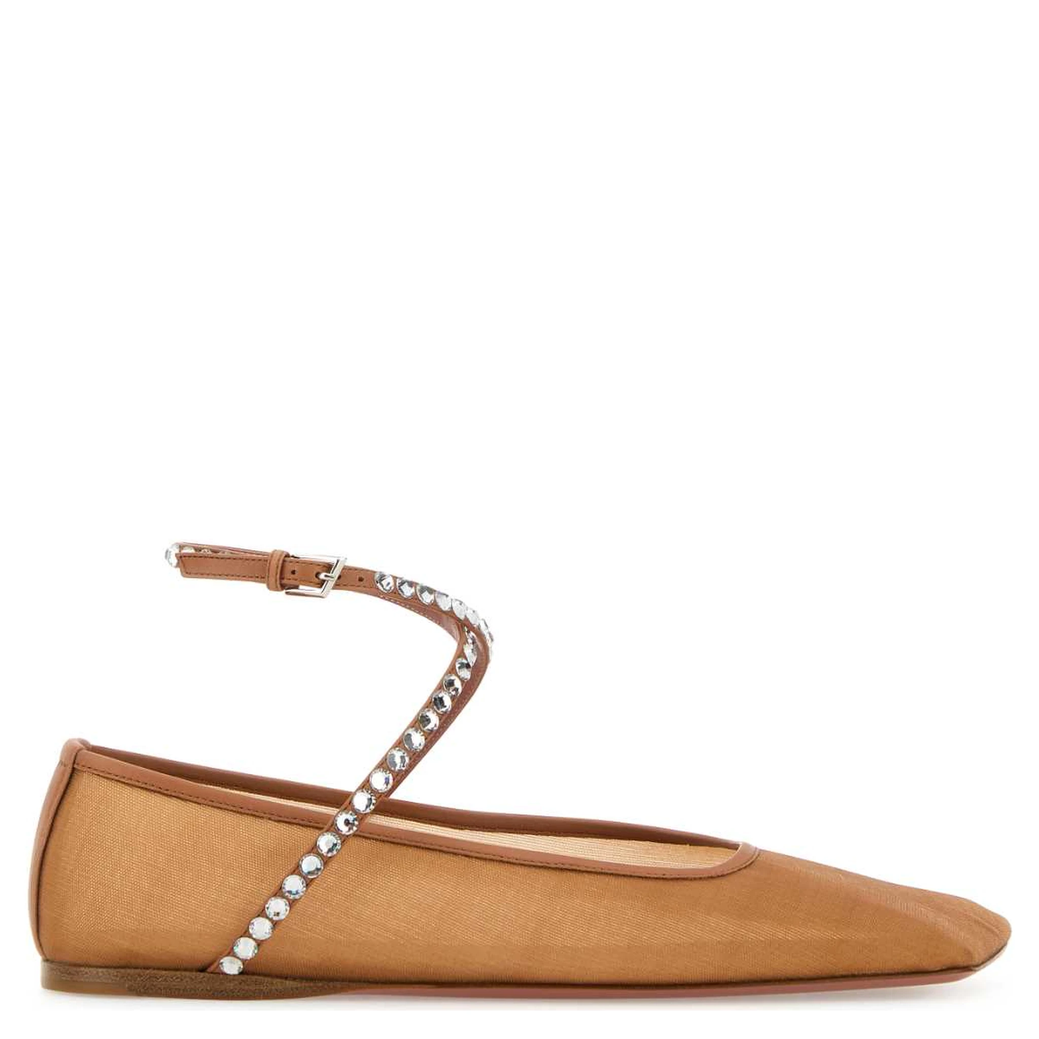 ANE MESH FLAT MESH BEIGE + WHITE CRYSTALS