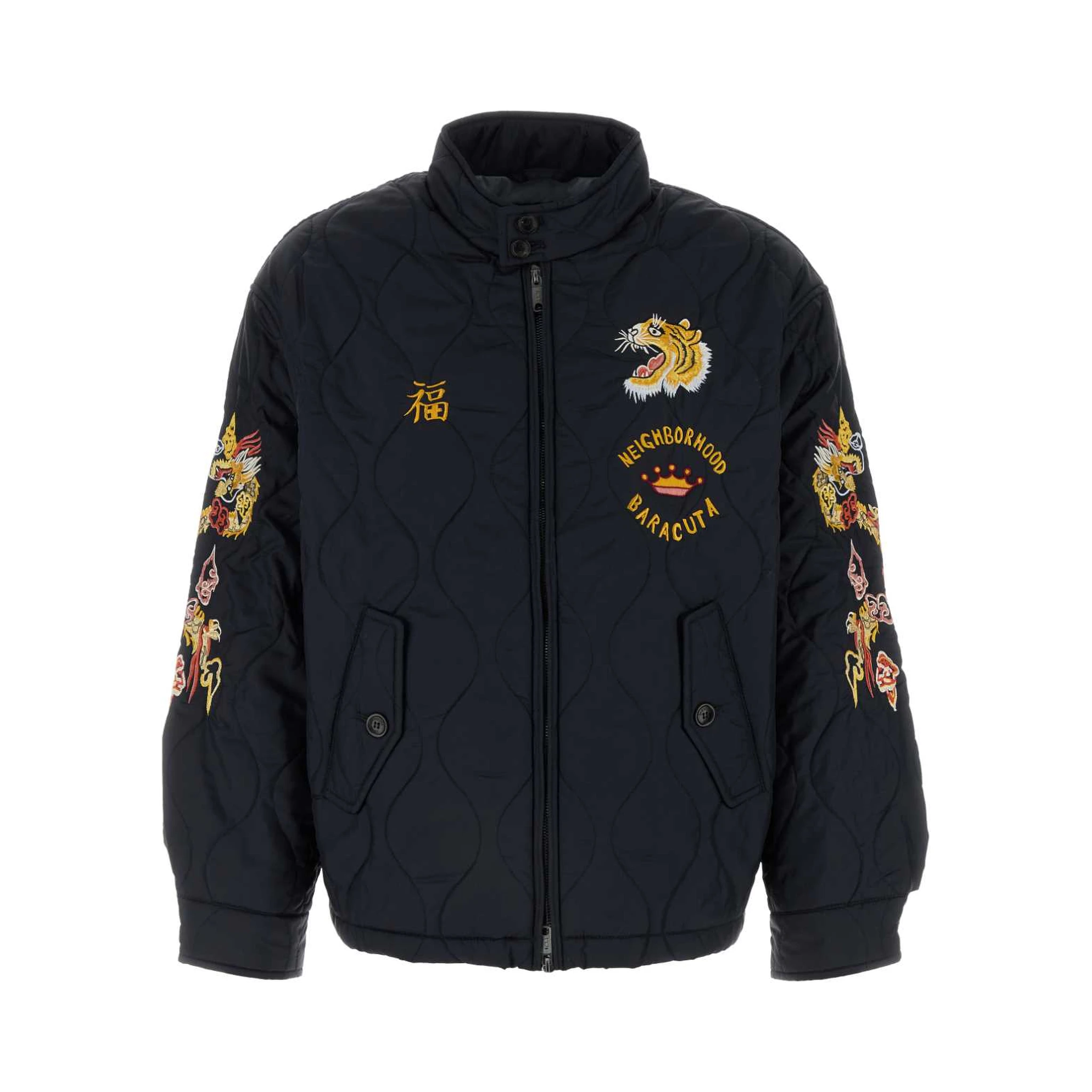 Jacket Quilted Nylon Contrasting Embroideries