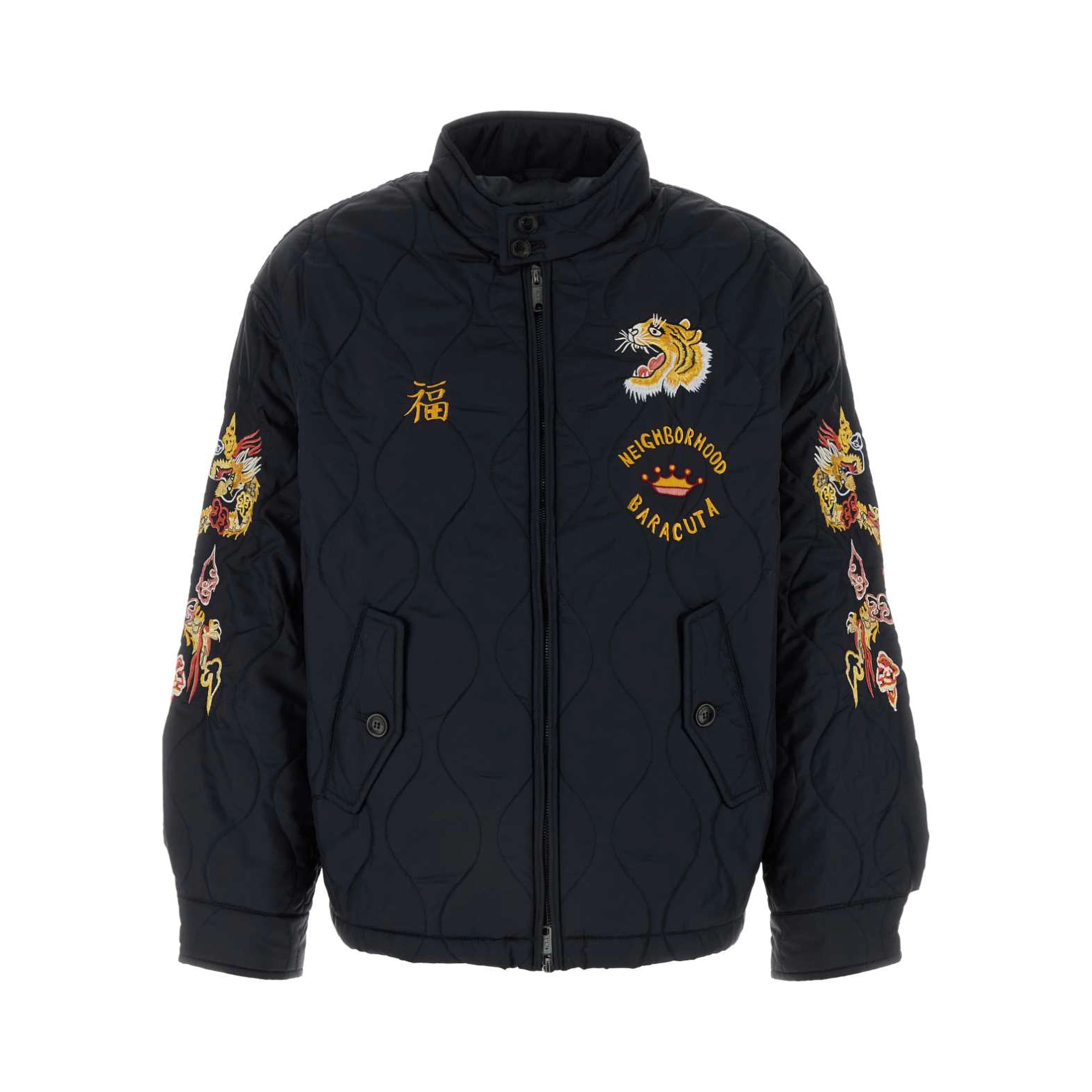 Jacket Quilted Nylon Contrasting Embroideries