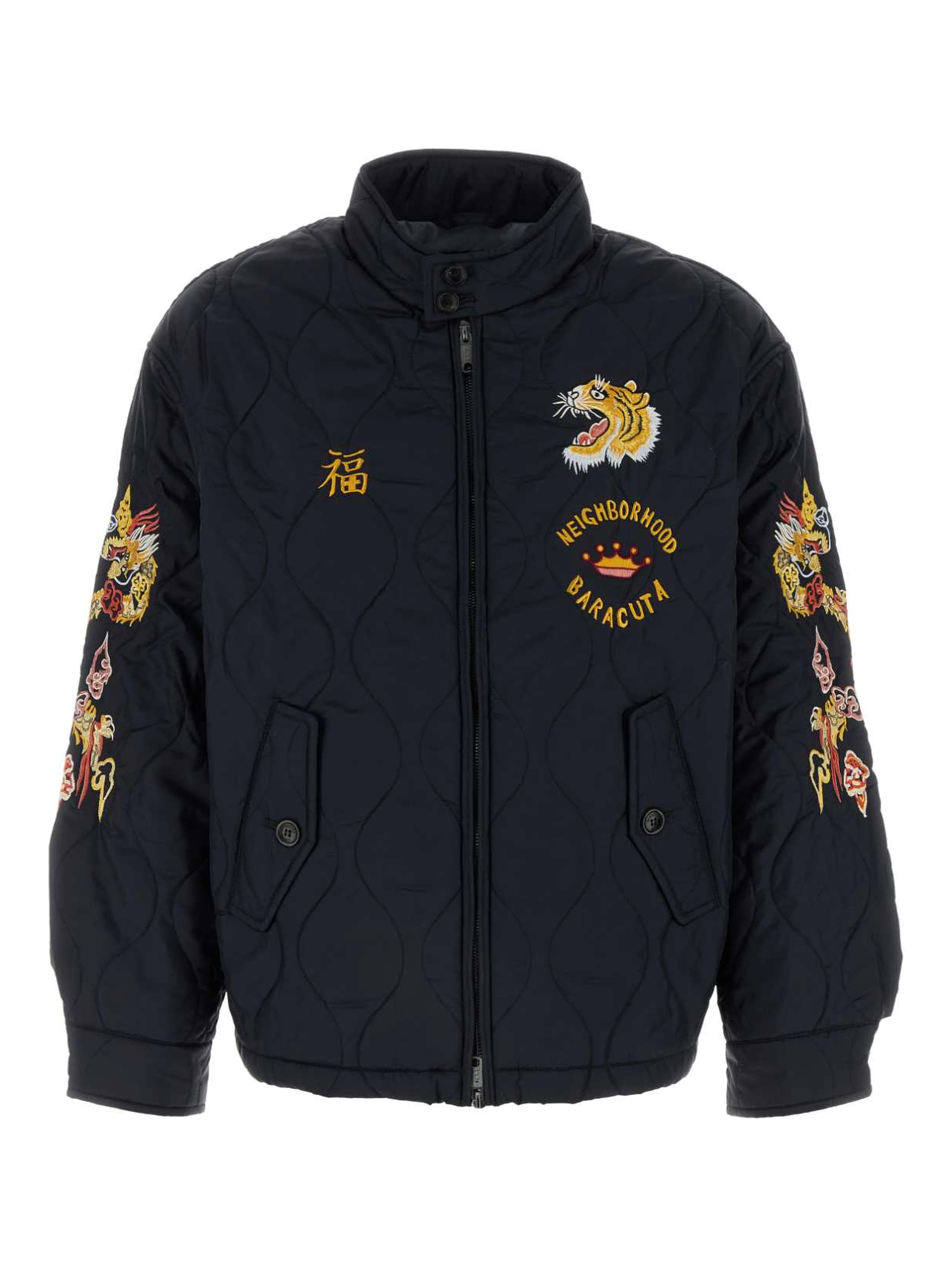 Jacket Quilted Nylon Contrasting Embroideries