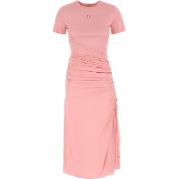 SMOCK WAIST DRAPED JERSEY DRESS
