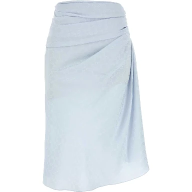 SMOCK WAIST DRAPED MIDI SKIRT