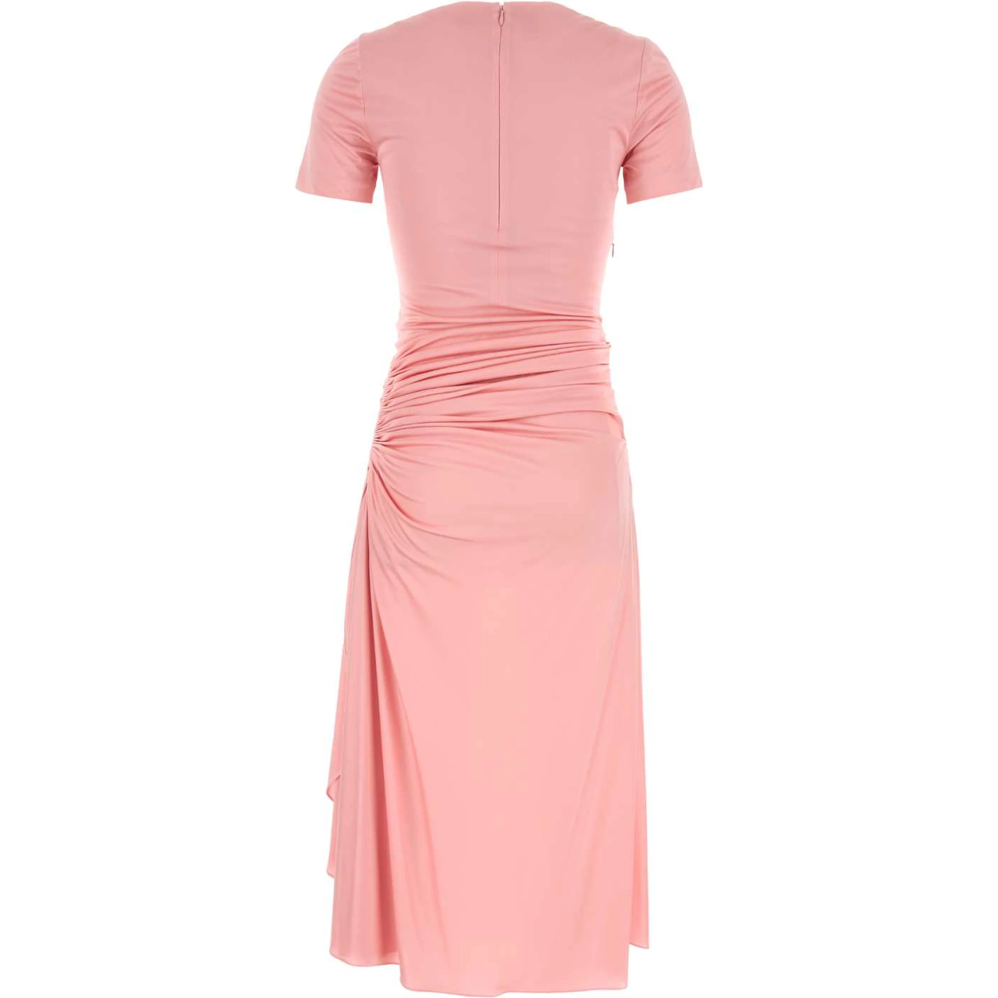 SMOCK WAIST DRAPED JERSEY DRESS
