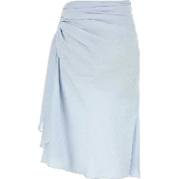 SMOCK WAIST DRAPED MIDI SKIRT