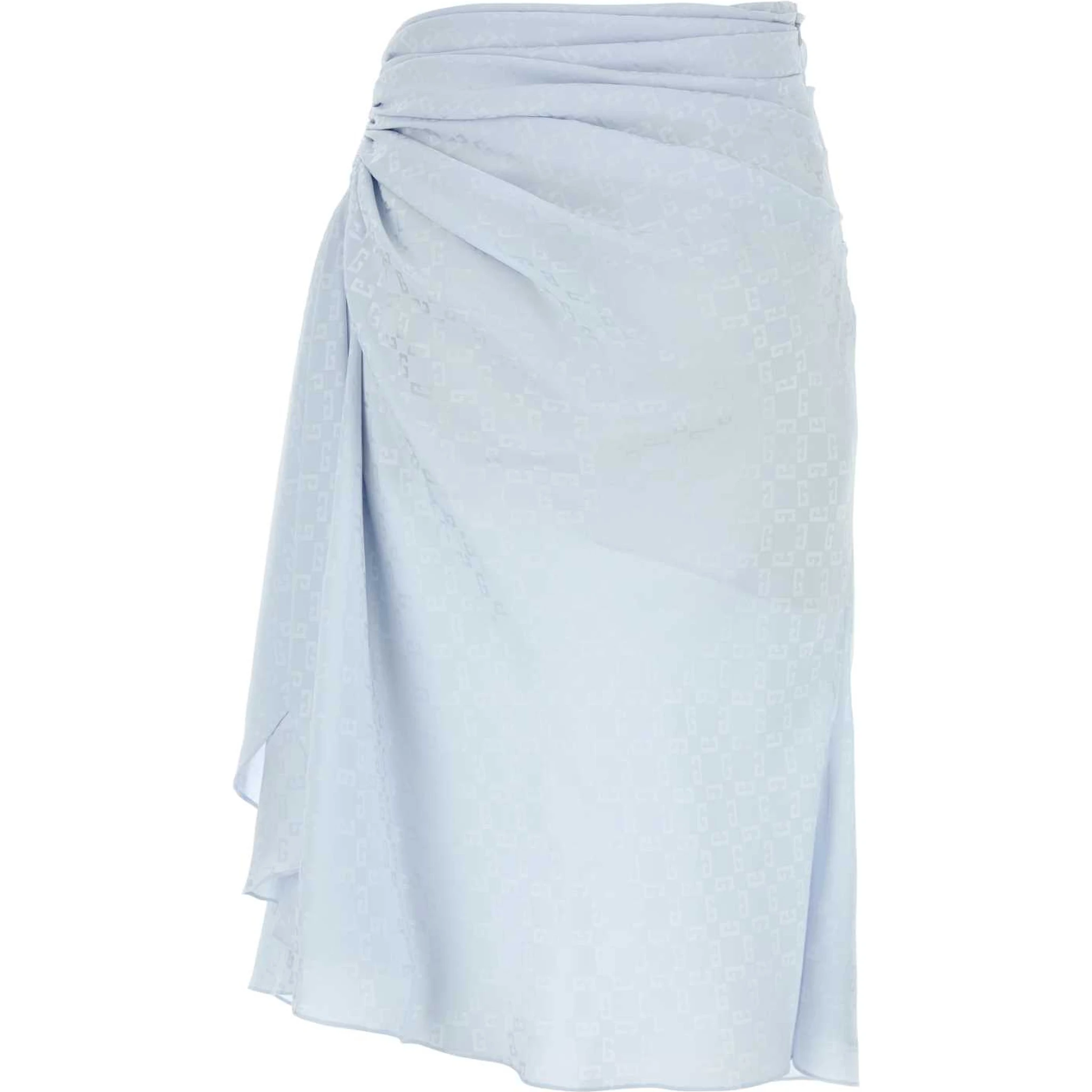 SMOCK WAIST DRAPED MIDI SKIRT
