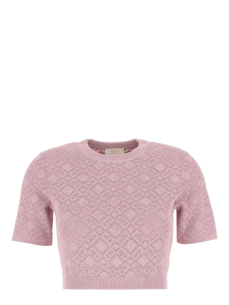 CROPPED SHORT SLEEVES SWEATER