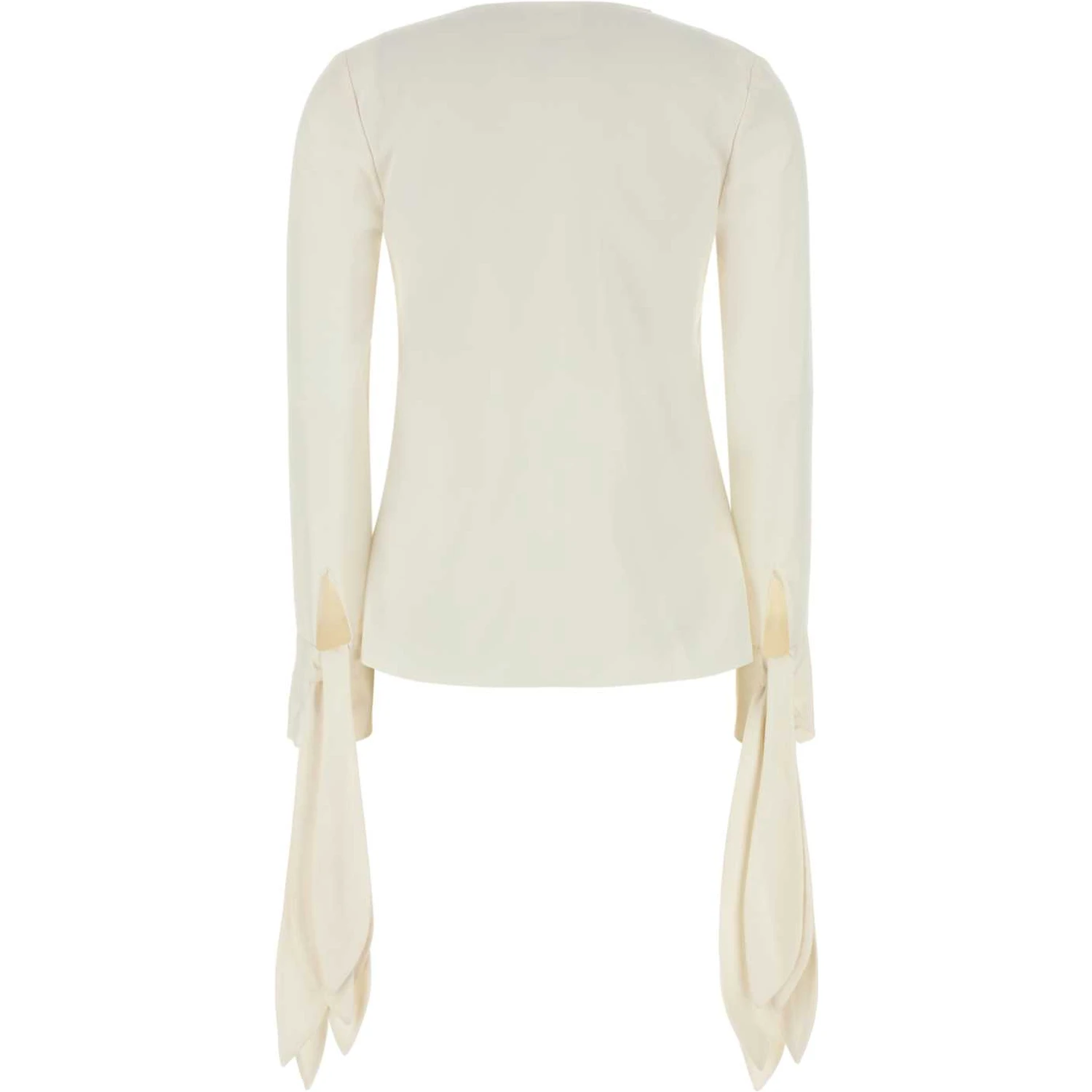 DEEP V-NECK BOW CUFFS BLOUSE