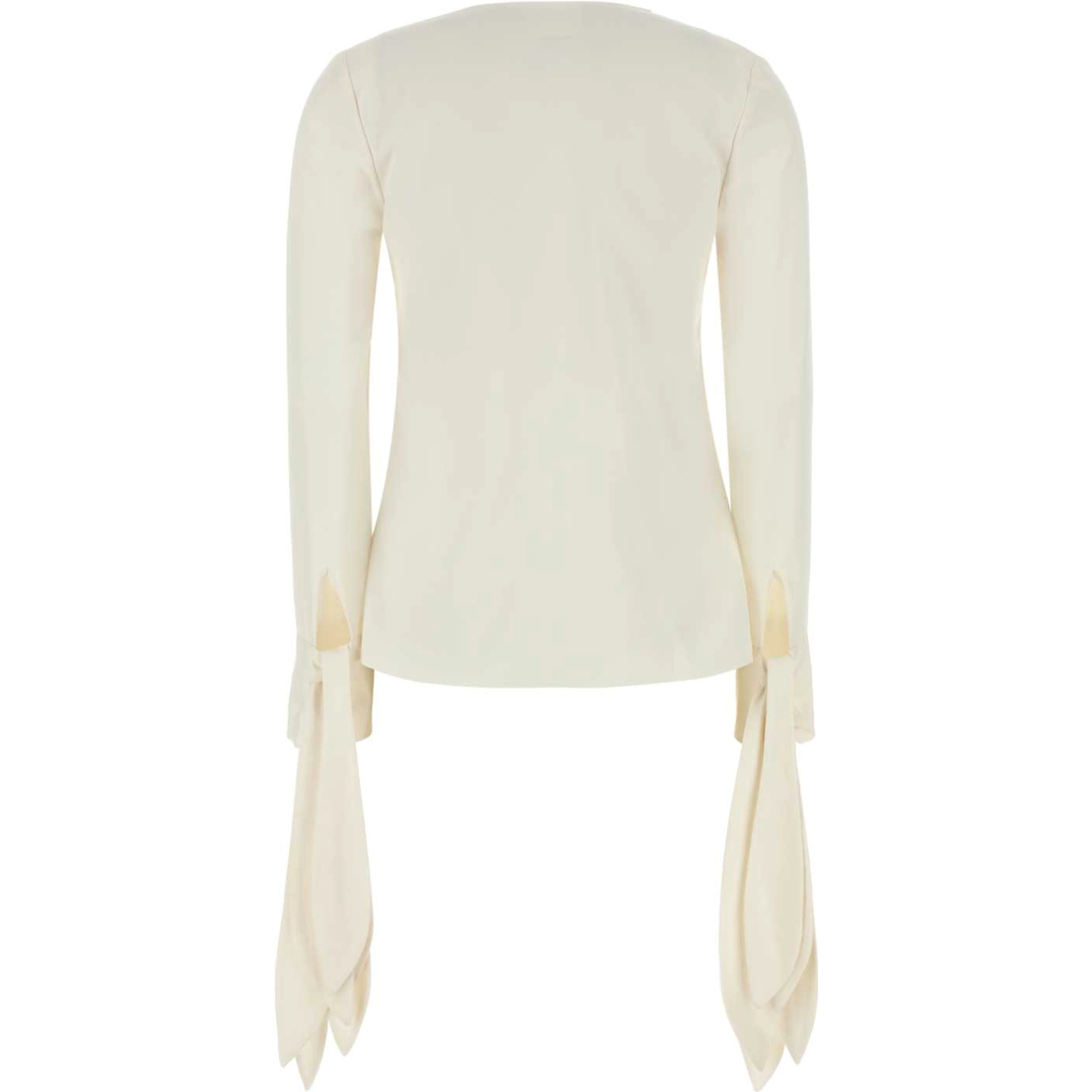 DEEP V-NECK BOW CUFFS BLOUSE