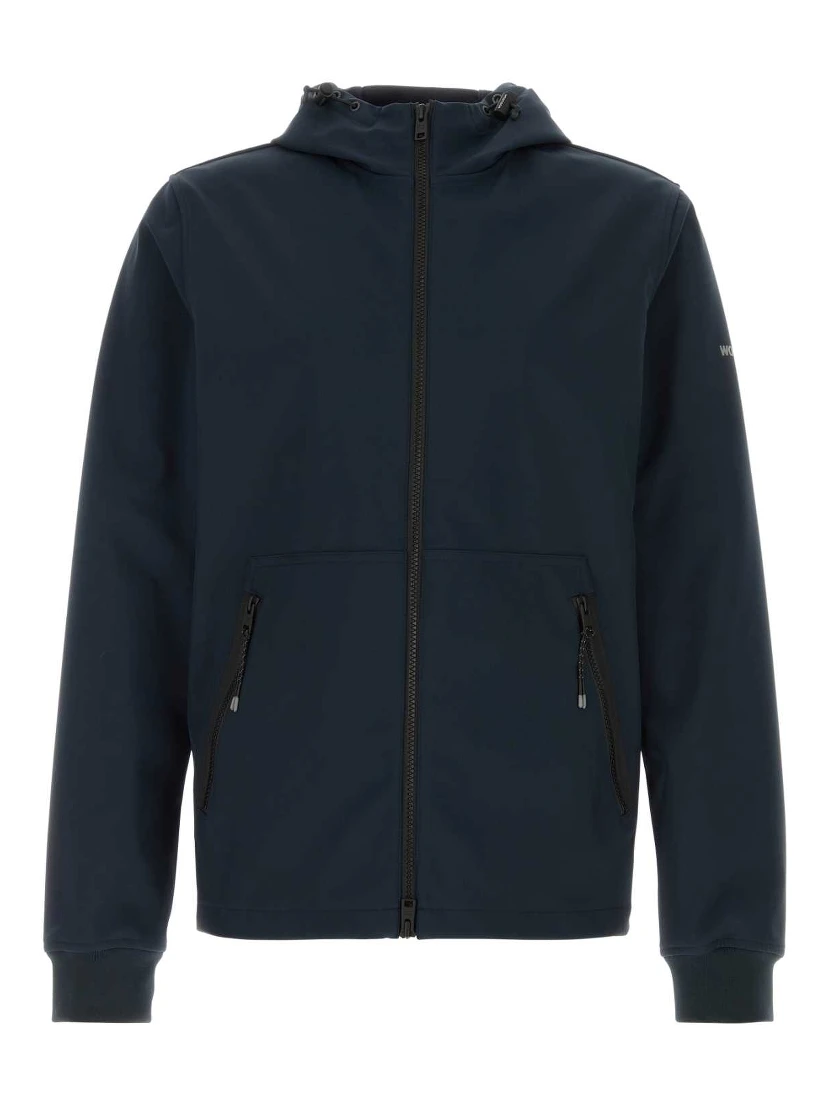 SOFT SHELL FULL-ZIP HOODIE - MELTON BLUE