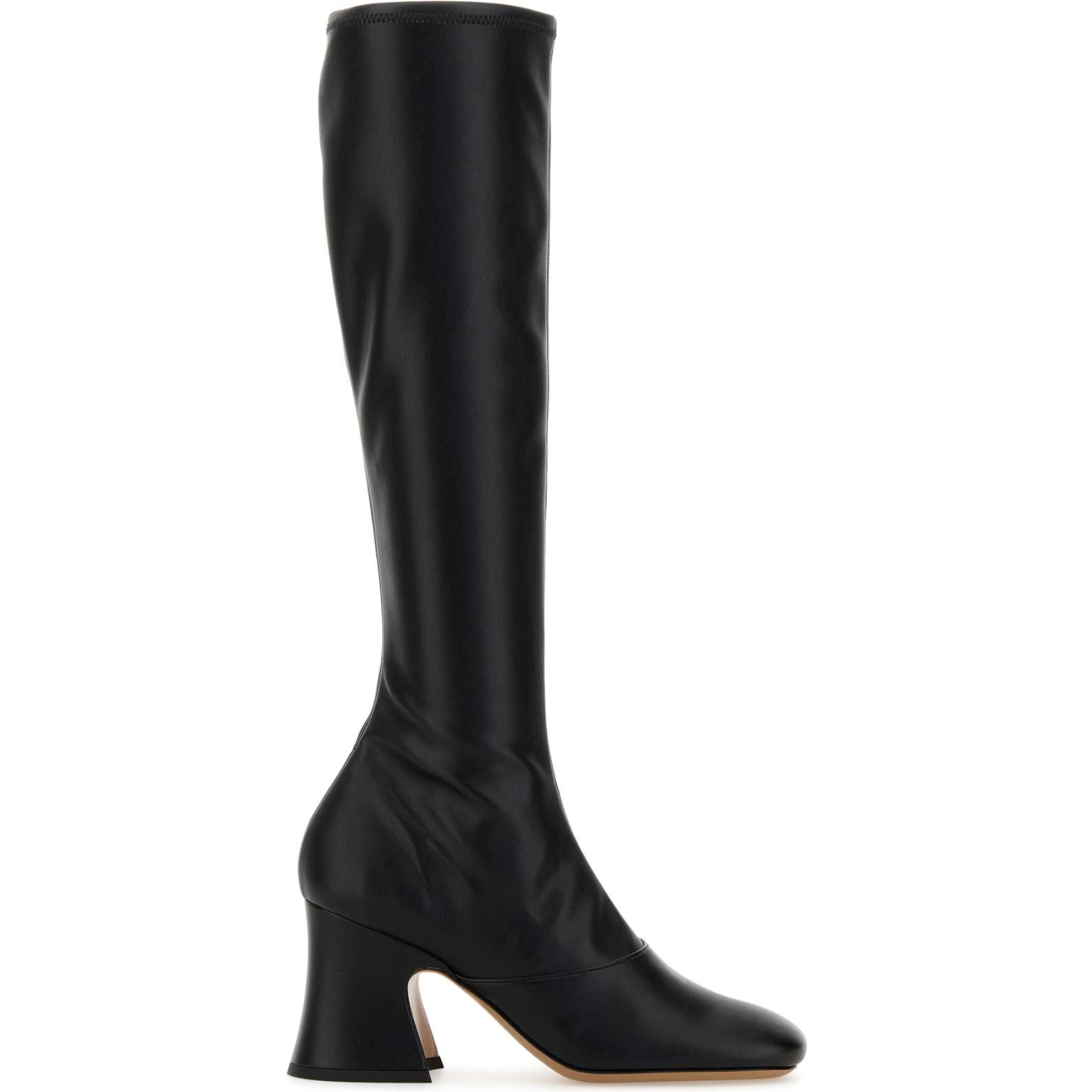 Black Synthetic Leather Janis Boots
