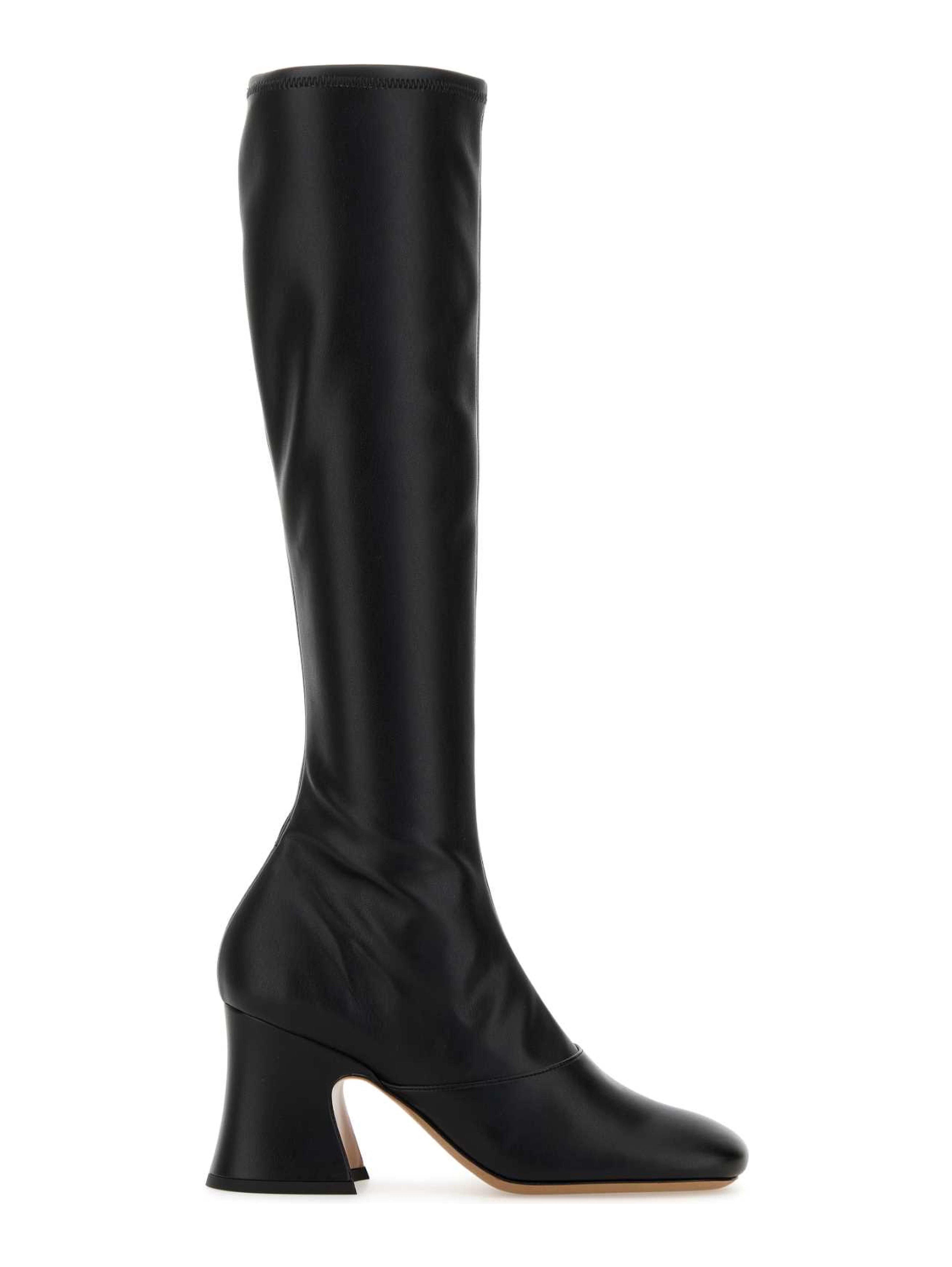 Black Synthetic Leather Janis Boots