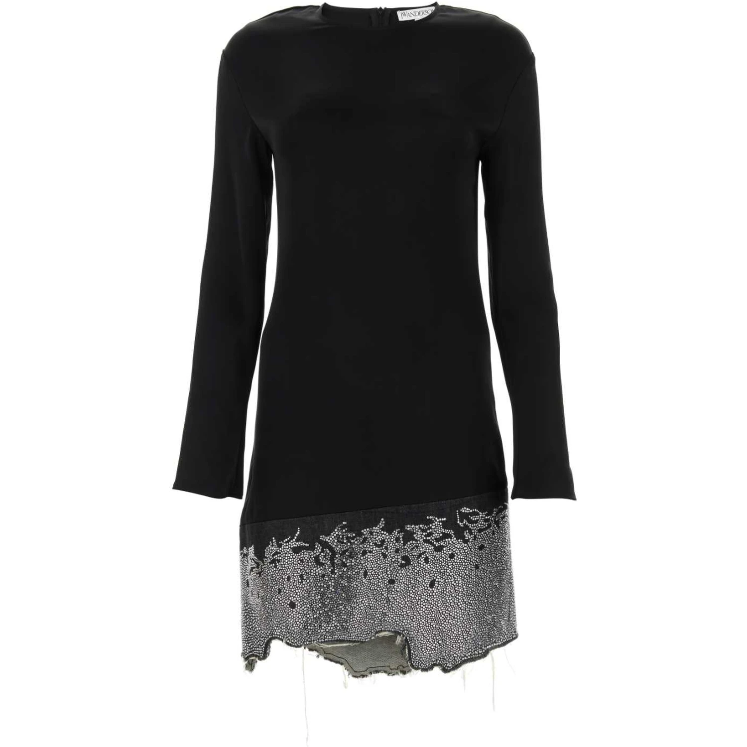 DISTRESSED GLITTER HEM DRESS