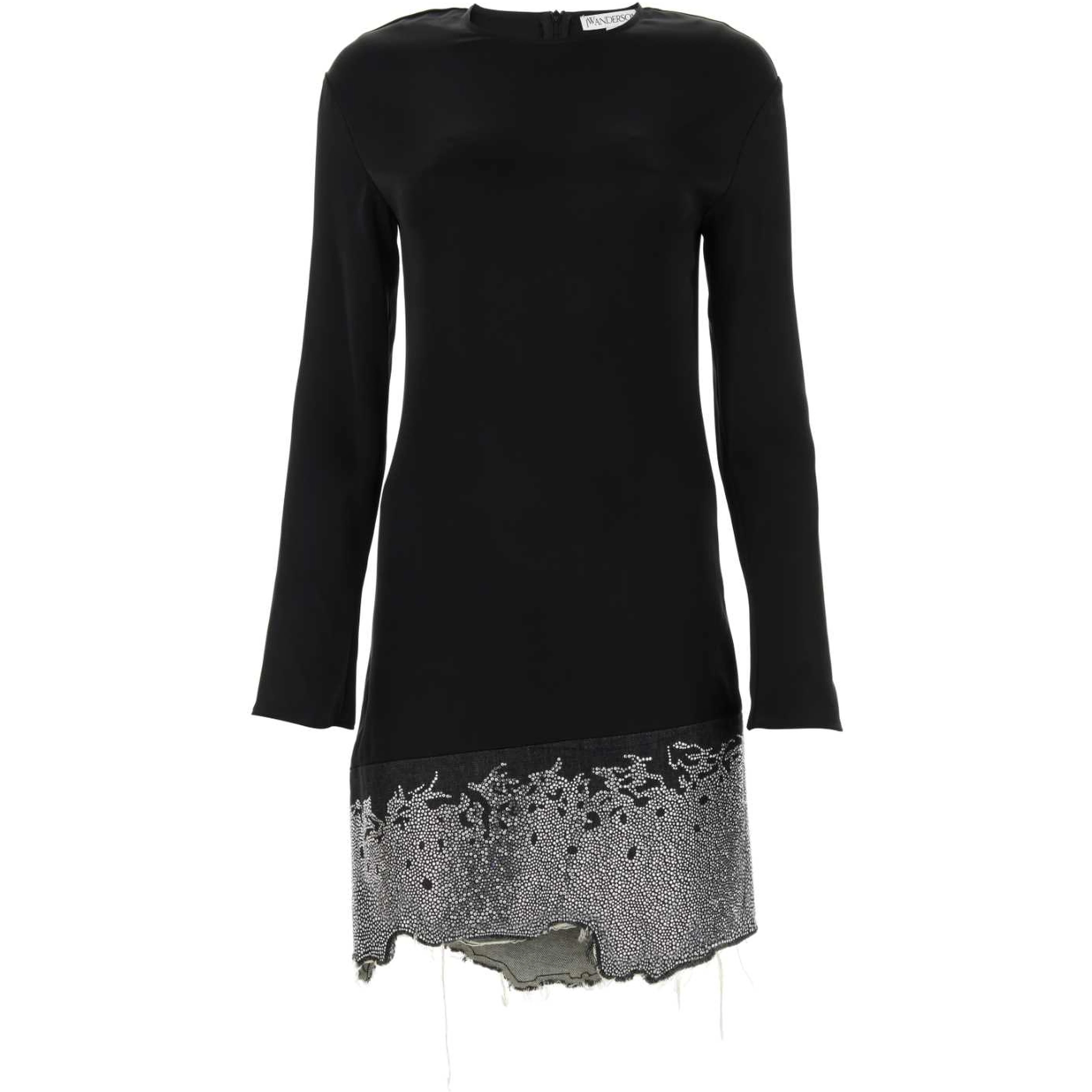 DISTRESSED GLITTER HEM DRESS