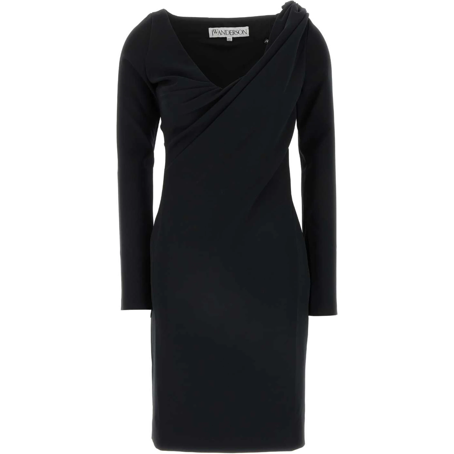 SHOULDER DRAPE V-NECKDRESS