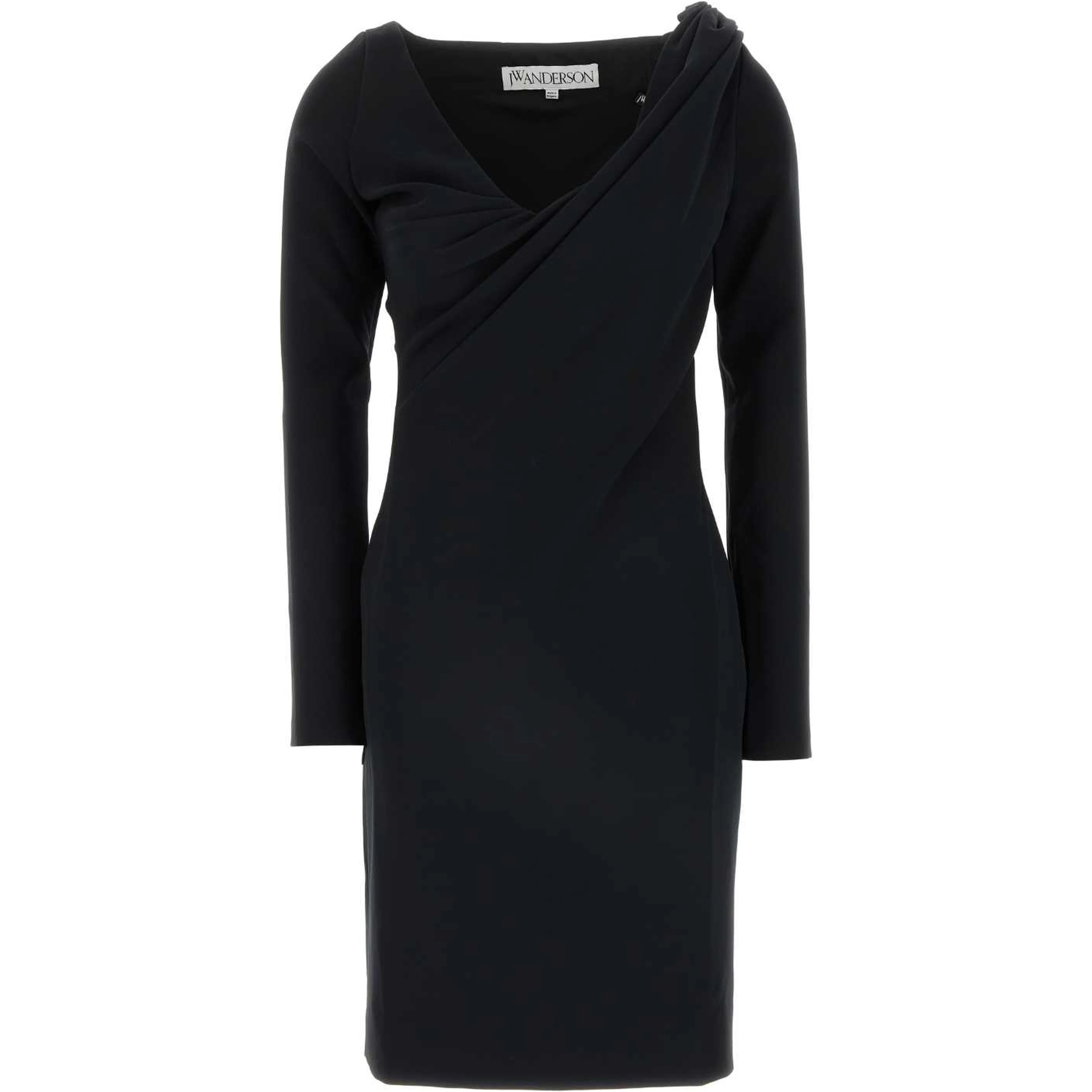 SHOULDER DRAPE V-NECKDRESS