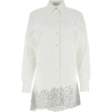 DISTRESSED GLITTER HEM TUNIC SHIRT DRESS