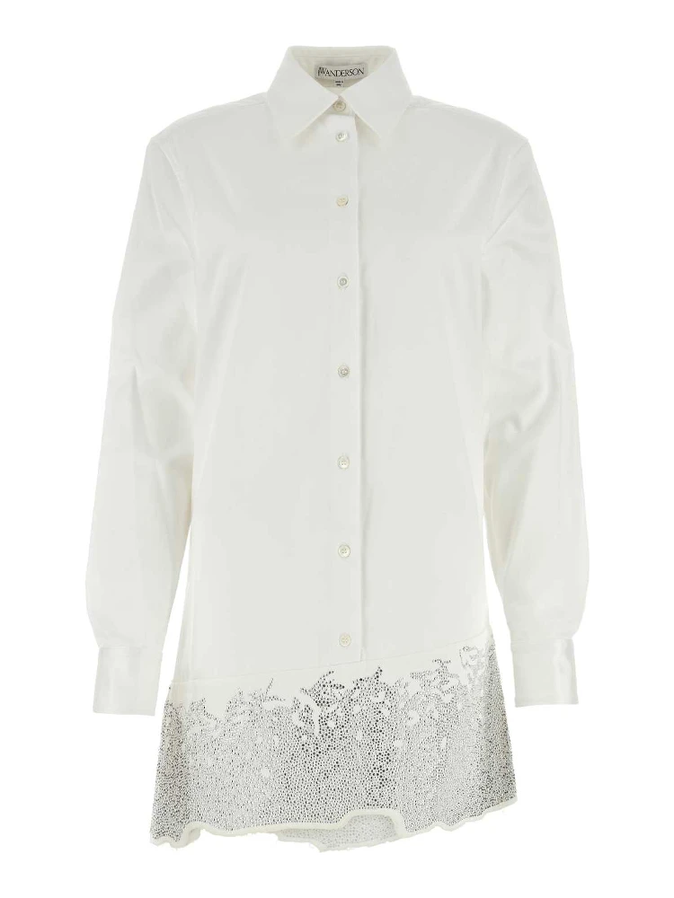 DISTRESSED GLITTER HEM TUNIC SHIRT DRESS