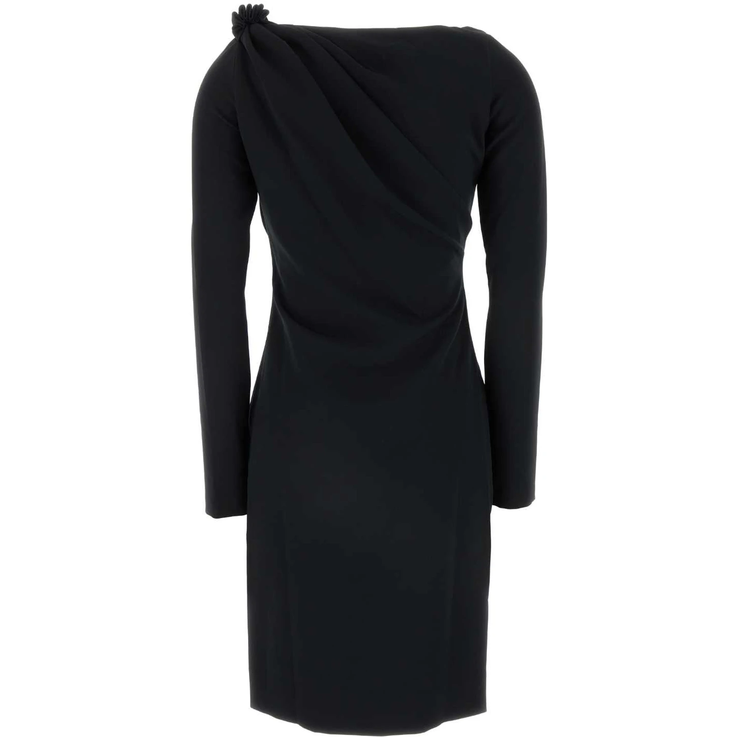 SHOULDER DRAPE V-NECKDRESS