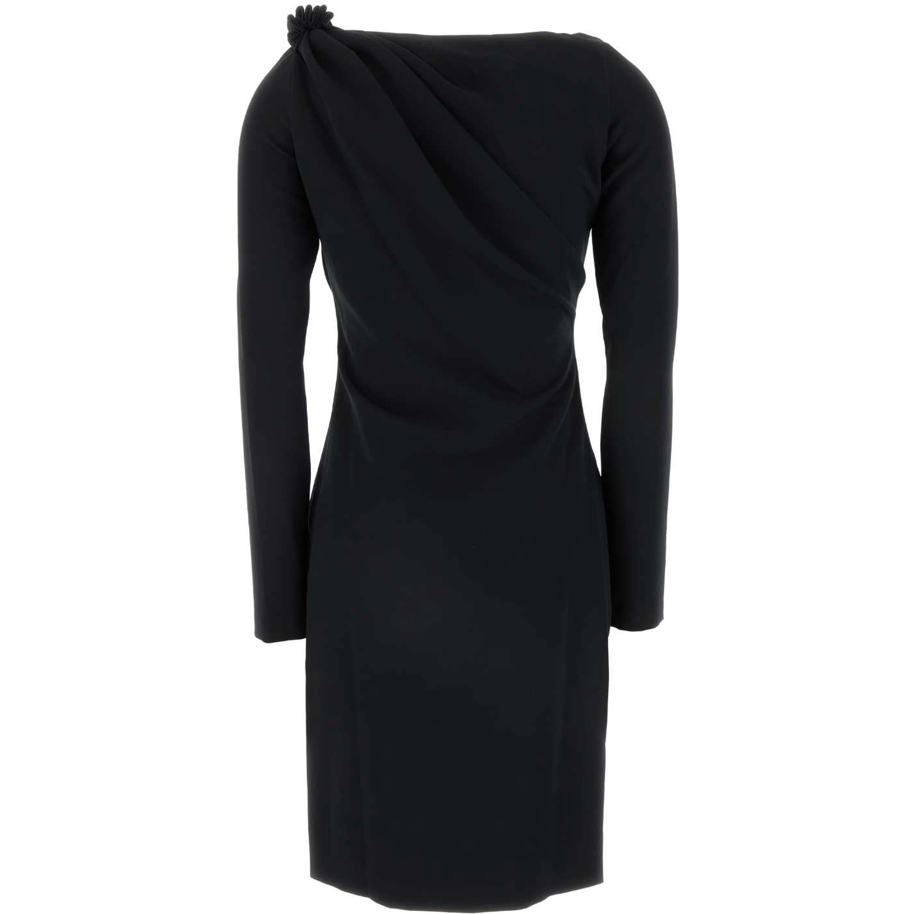 SHOULDER DRAPE V-NECKDRESS