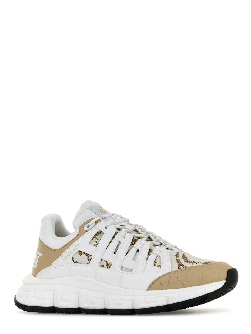 SNEAKER CALF LEATHER+JACQUARD BAROCCO+FABRIC