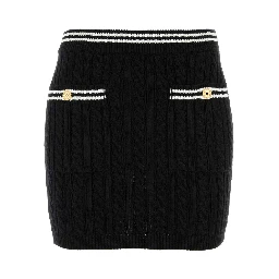 COTTON BLEND KNITTED MINI SKIRT