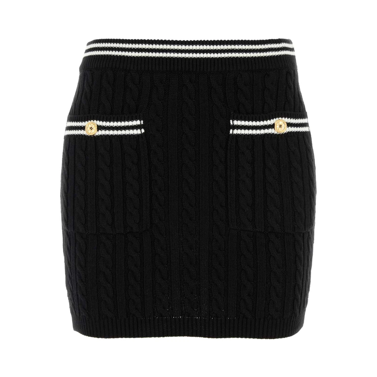 COTTON BLEND KNITTED MINI SKIRT