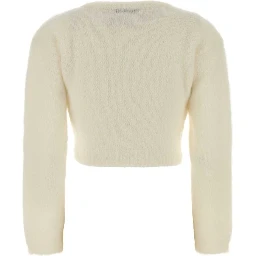 CARDED MOHAIR KNIT CARDIGAN WITH EMBROIDERY