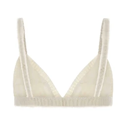 CARDED MOHAIR KNIT BRA WITH EMBROIDERY