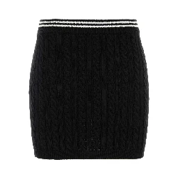 COTTON BLEND KNITTED MINI SKIRT