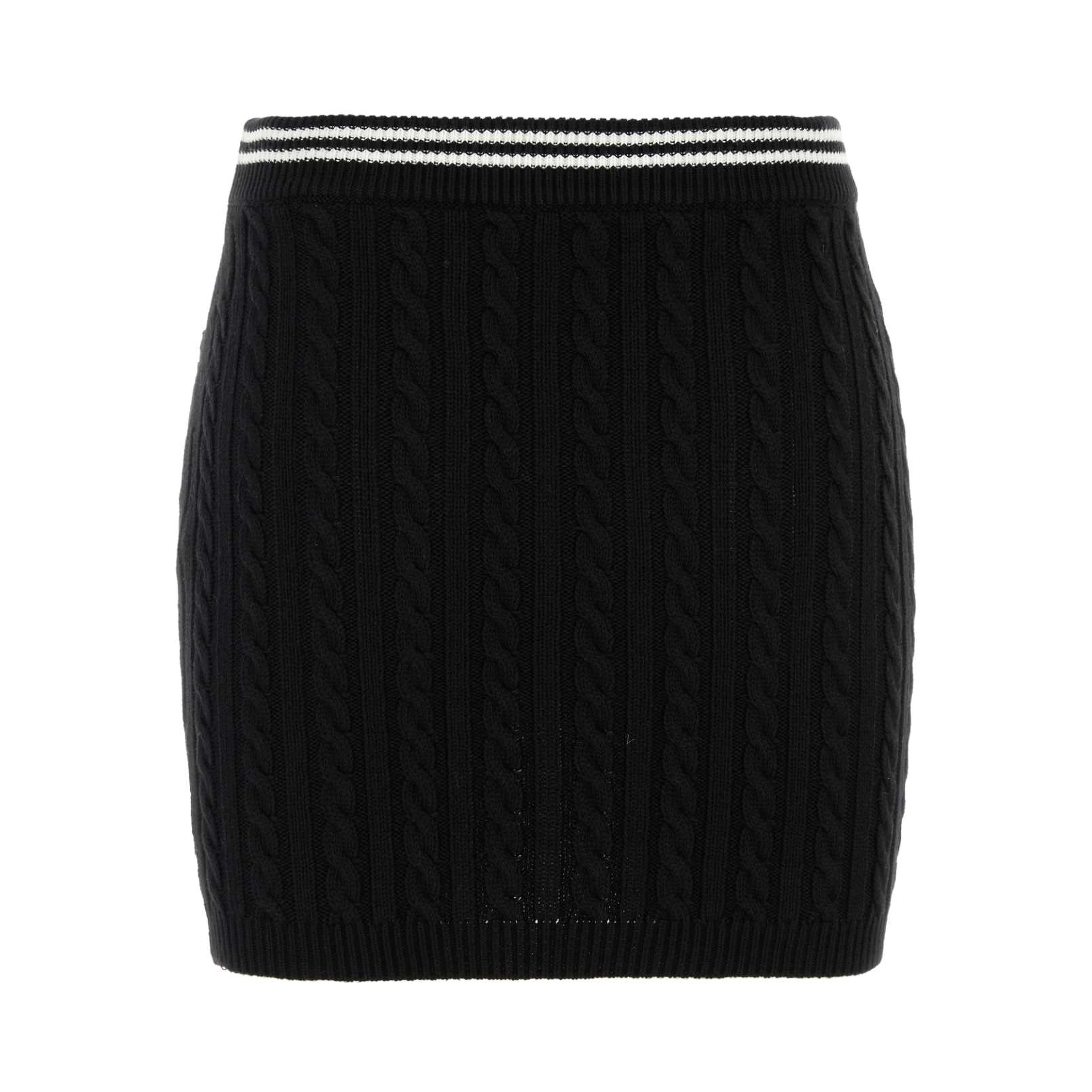COTTON BLEND KNITTED MINI SKIRT