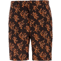 SHORTS LINEN CORAL ALLOVER