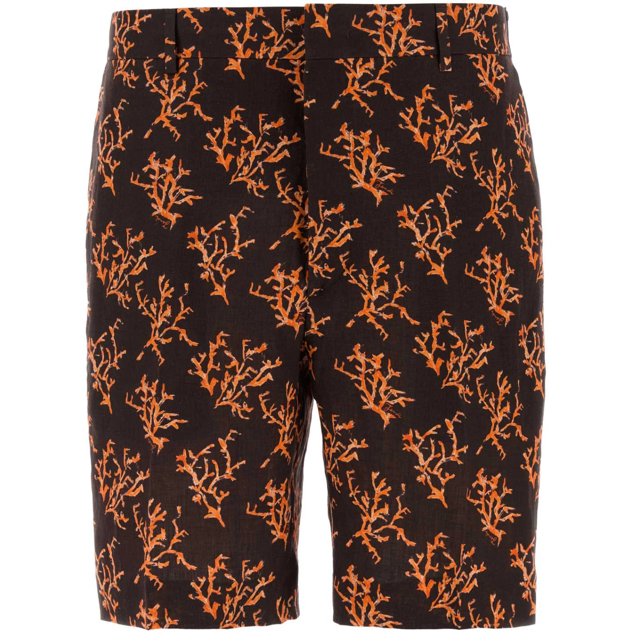 SHORTS LINEN CORAL ALLOVER