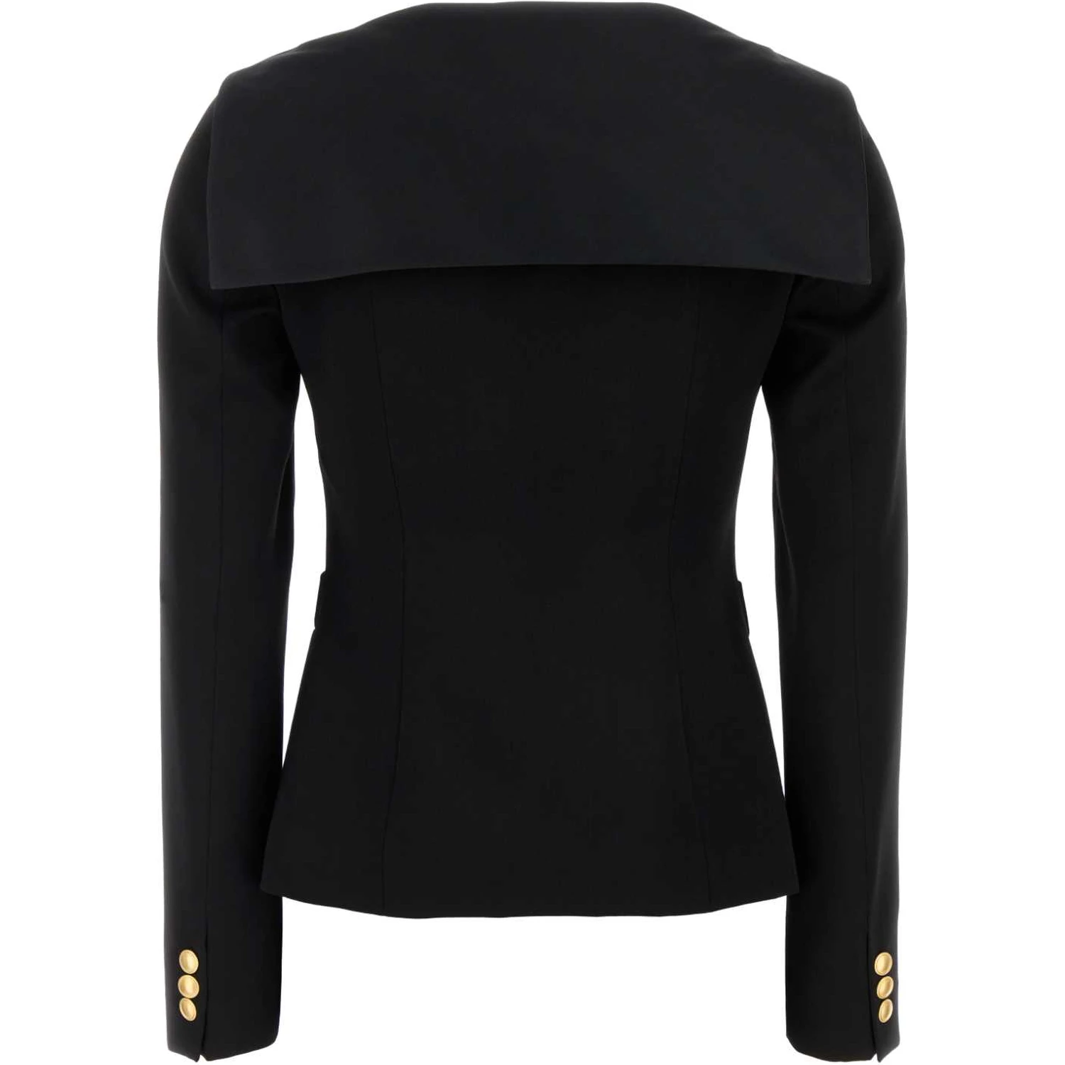 WOOL SATIN JACKET WITH MIKADO COLLAR