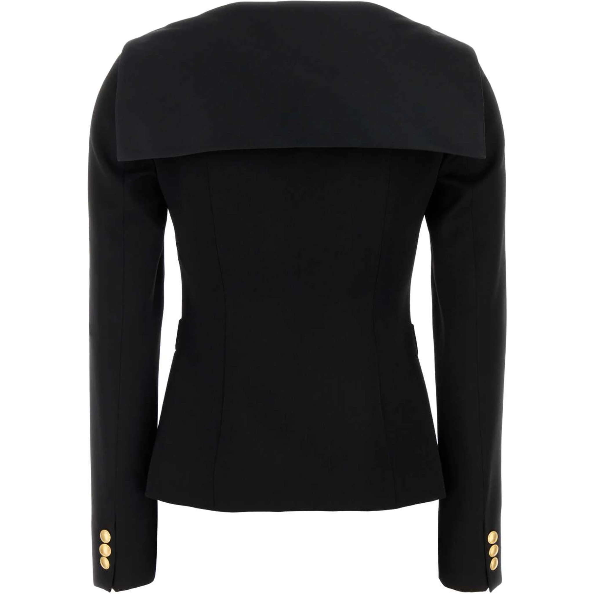 WOOL SATIN JACKET WITH MIKADO COLLAR